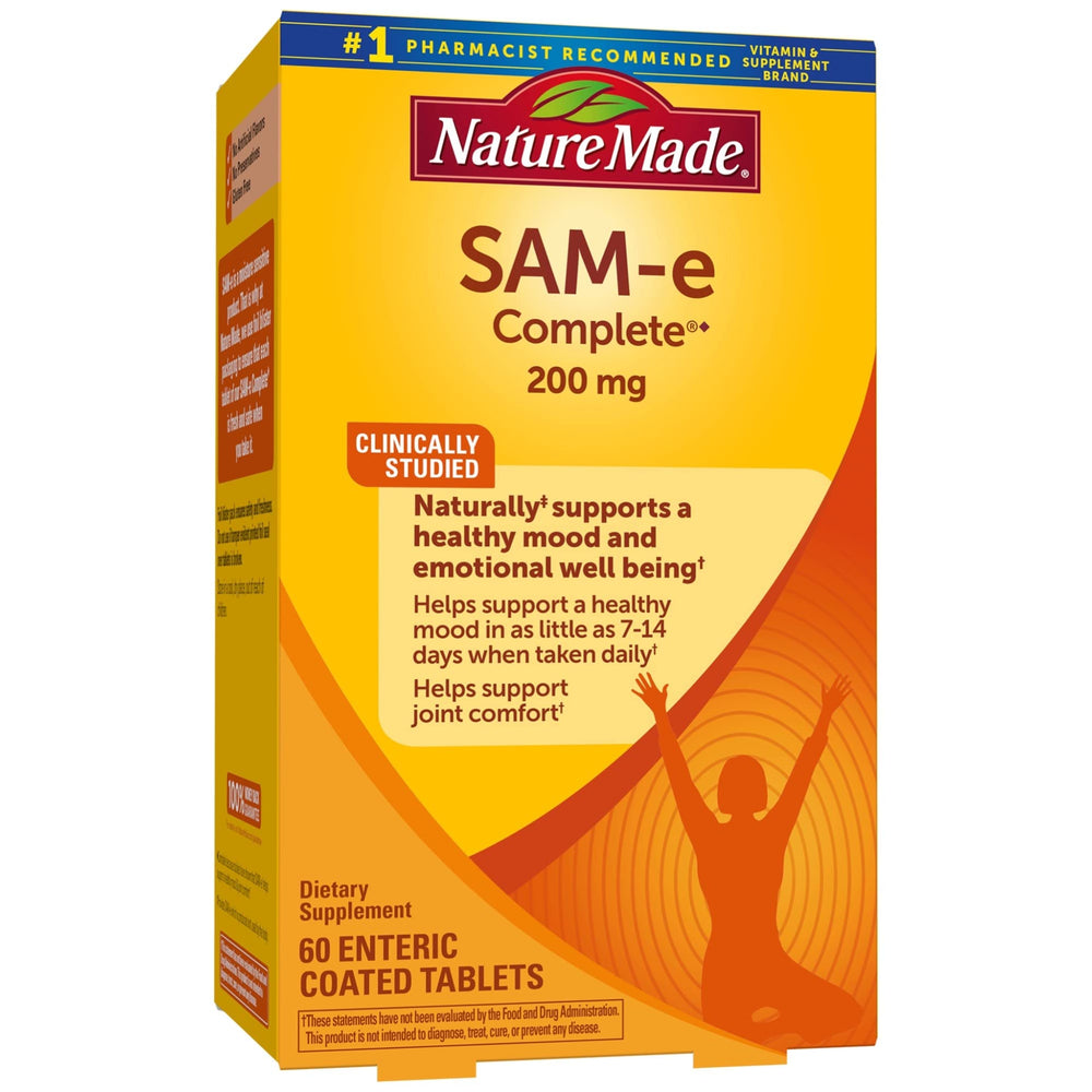 Front view of Nature Made SAM-e 200 mg Complete 60-count box