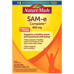 Bottle of Nature Made SAM-e Complete 400 mg with 60 enteric-coated tablets