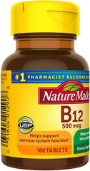 Two Nature Made Vitamin B-12 500 mcg bottles (pack of 2)