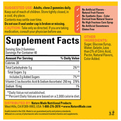 Close-up of tangerine-flavored Nature Made Vitamin C gummies