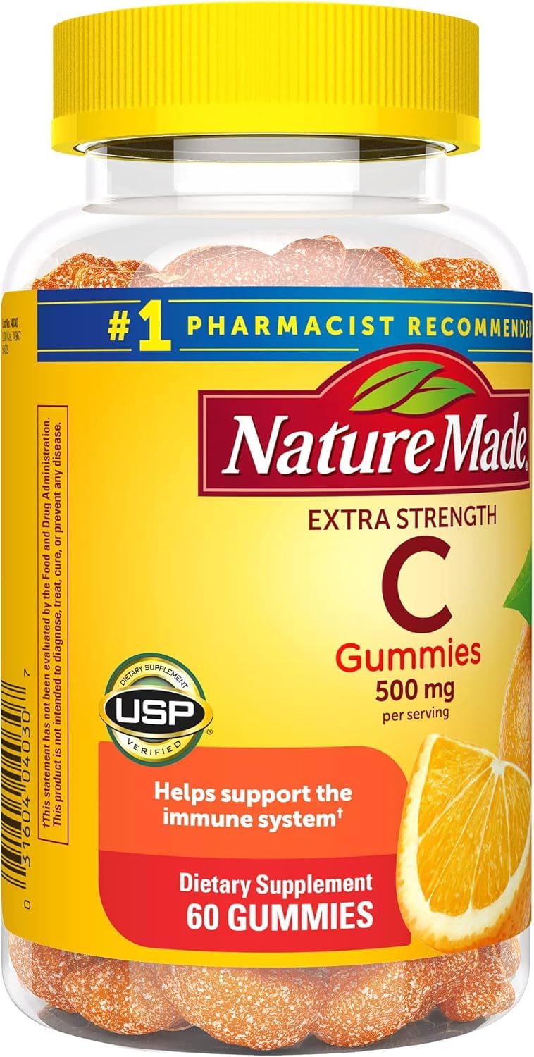 Product label with 60 gummies per bottle