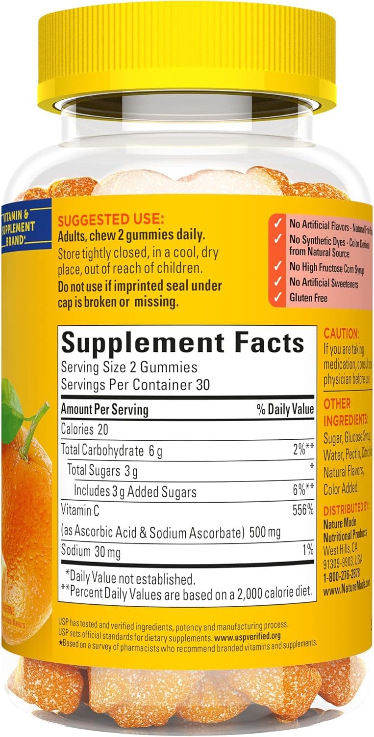 Pack of two Nature Made Vitamin C gummies on white background