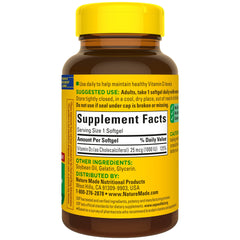 Nature Made Vitamin D3 1000 IU packaging and bottle overview