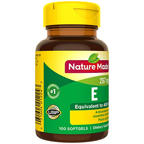 Lab testing and USP claim graphic for Nature Made Vitamin E