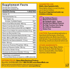 Gluten-free and no artificial flavors badge on Nature Made gummies