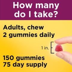 Lemon-flavored Nature Made Omega-3 gummy for women