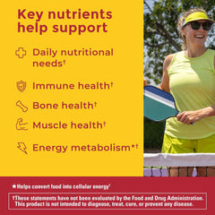Back label with supplement facts for Nature Made Zero Sugar Multivitamin Gummies