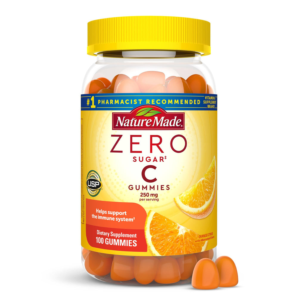 Bottle of Nature Made Zero Sugar Vitamin C Gummies 100-count