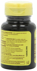 Close-up of Nature Made Zinc 30mg label details