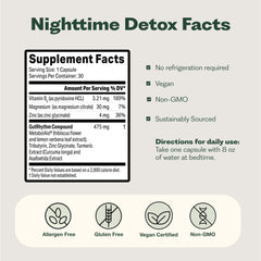 Close-up of bottle label highlighting ingredients Vitamin B6, melatonin, magnesium, and zinc