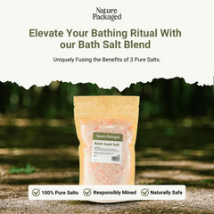 Nature Packaged bath salts featuring Epsom crystals for relaxing, soothing foot soaks.