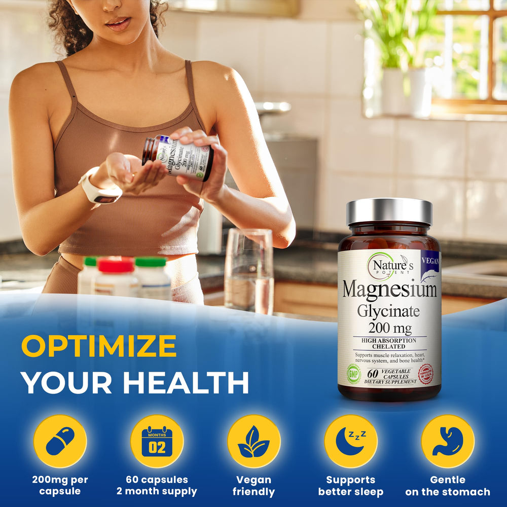 Supplement facts: 200 mg magnesium glycinate per capsule