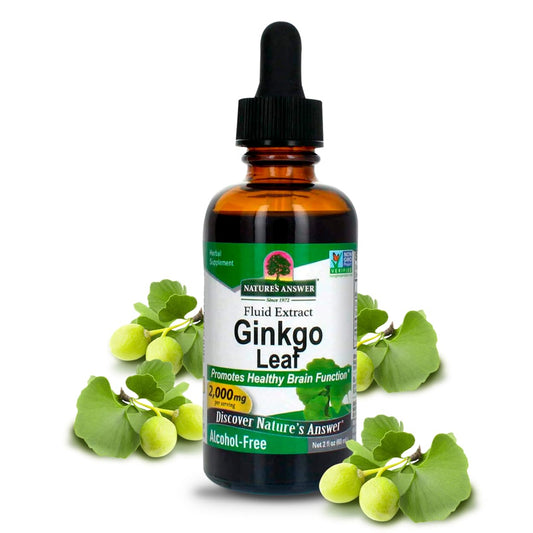 Bottle of Nature's Answer Ginkgo Biloba Alcohol-Free Extract 2000mg (2oz)
