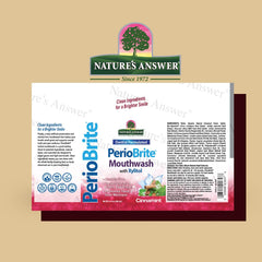 Nature's Answer PerioBrite Cinnamon Mint Mouthwash 16 oz bottle close-up