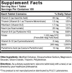 Gluten-free Nature's Blend B-complex powder packaging and serving scoop