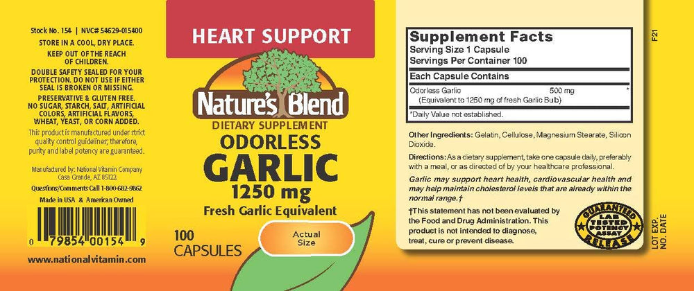 Odorless garlic capsules close-up