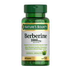 Nature's Bounty Berberine 1000mg capsules bottle front view