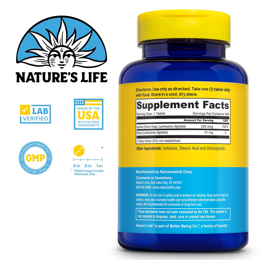 Icelandic kelp iodine tablets packaging