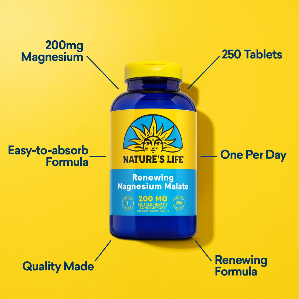 Nutrition label highlighting 200 mg magnesium per serving