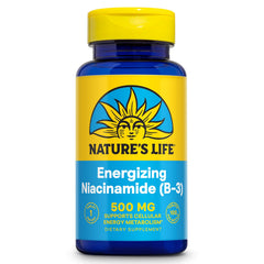 Nature's Life Niacinamide 500mg bottle on white background