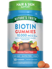Nature's Truth Biotin Gummies peach flavor bottle