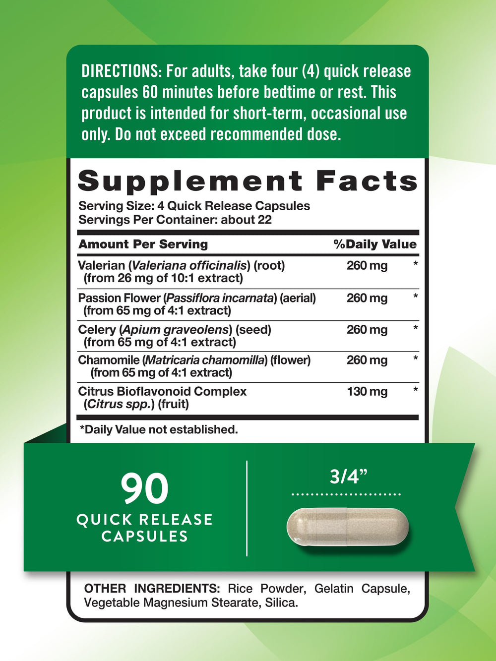 Close-up of Nature's Truth Calm Caps bottle