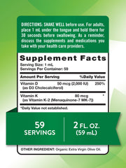Nature's Truth D3 K2 liquid drops bottle side view