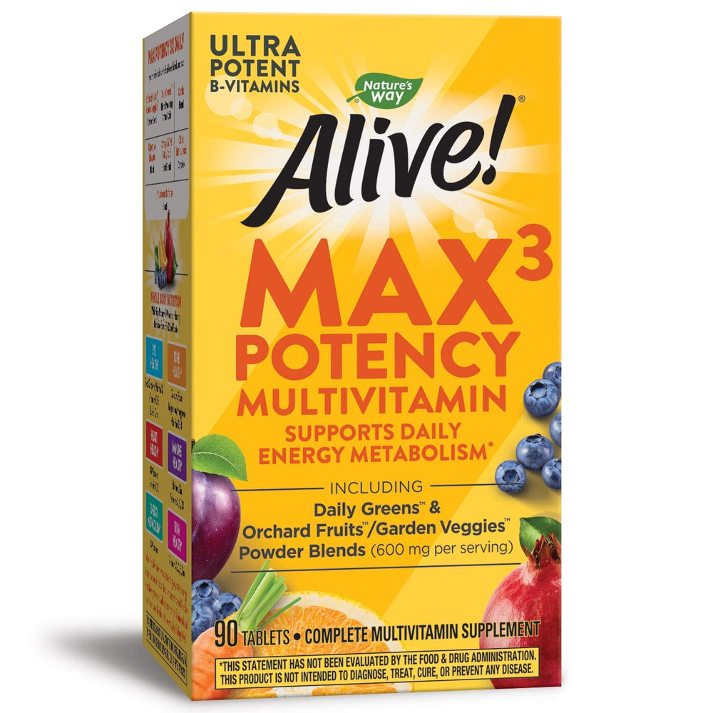 Nature's Way Alive Max Potency Daily Multivitamin tablets bottle front