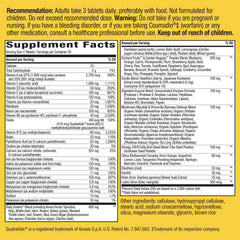 Label highlighting immune support and energy benefits