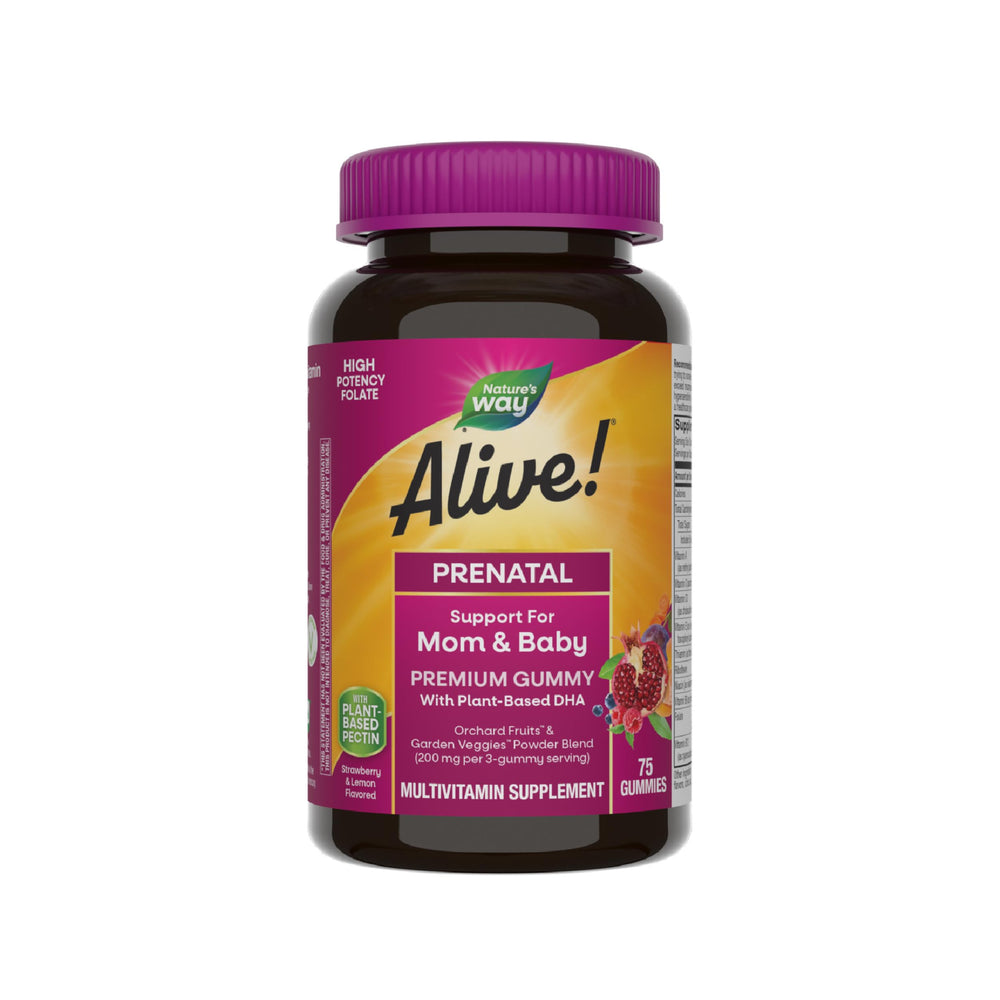 Bottle of Nature’s Way Alive! Prenatal Premium Gummy Multivitamin