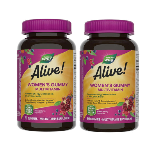 Nature's Way Alive Women’s Gummy Multivitamin Mixed Berry 60 Gummies – 2-Pack packaging