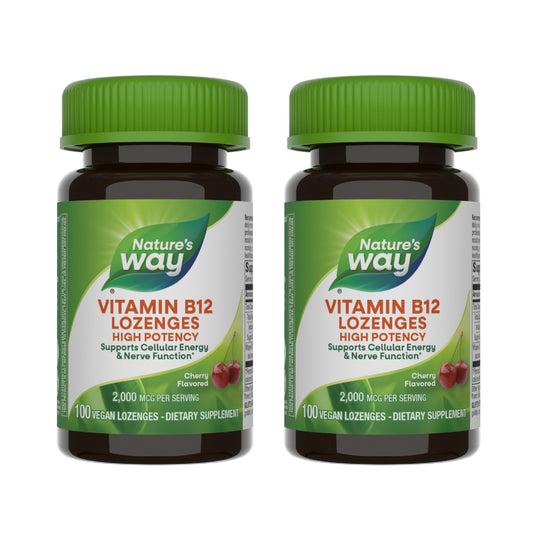 Front view of Nature's Way B12 lozenge 2-pack box