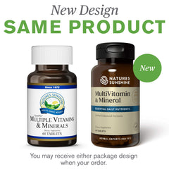 Close-up of vitamins, minerals and herbs included in the formula