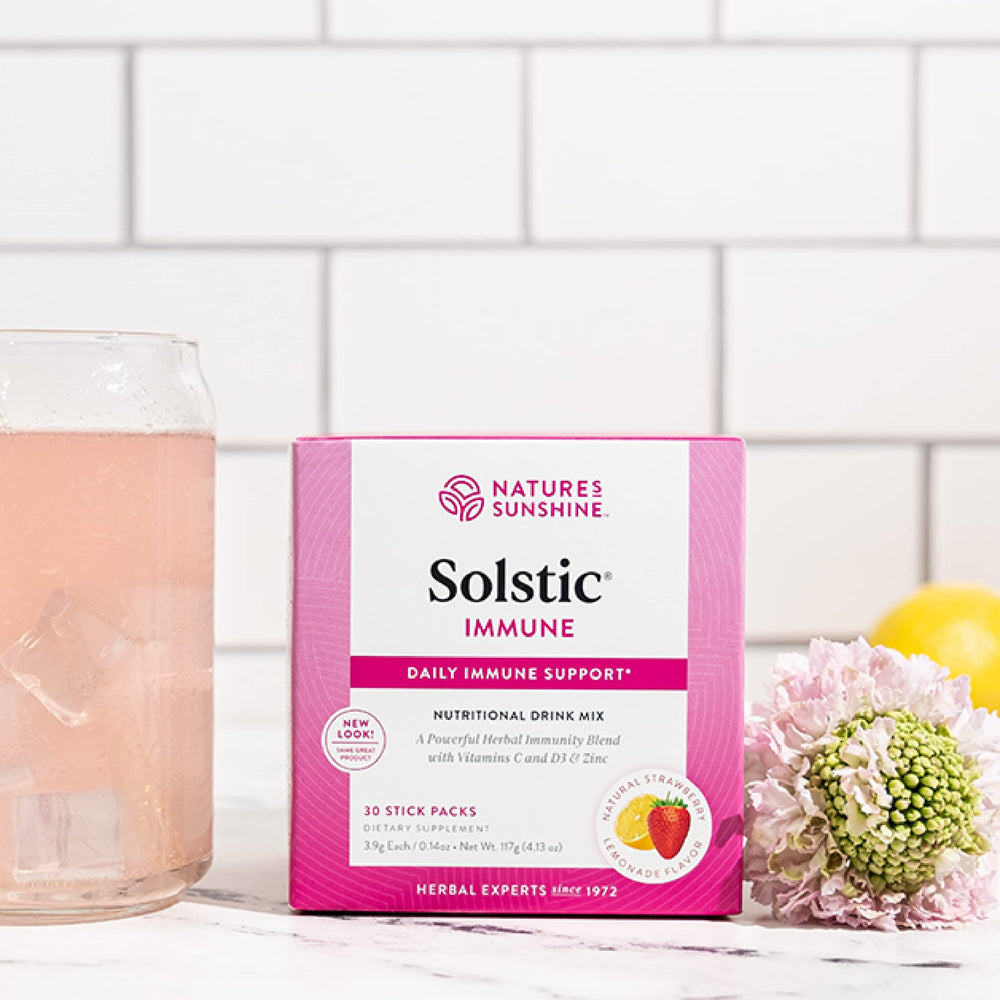 Back view of Nature's Sunshine Solstic Immune 30 packs