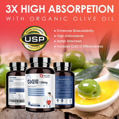 Antioxidant-support visuals with Nature Target CoQ10 packaging.