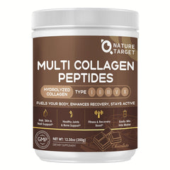 Nature Target Chocolate Multi Collagen Peptides bottle with label