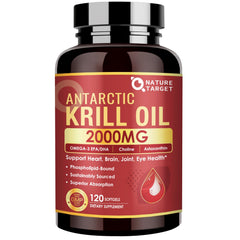 Nature Target Krill Oil bottle with 2000 mg per serving label