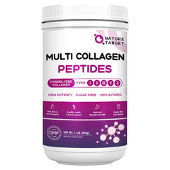NATURE TARGET Multi Collagen Peptides Powder container with scoop