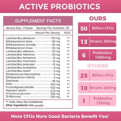 Close-up of Nature Target Probiotics packaging label