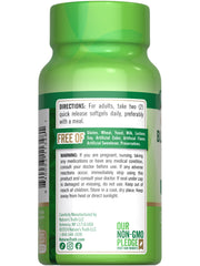 Nutrition facts and ingredients on the bottle label