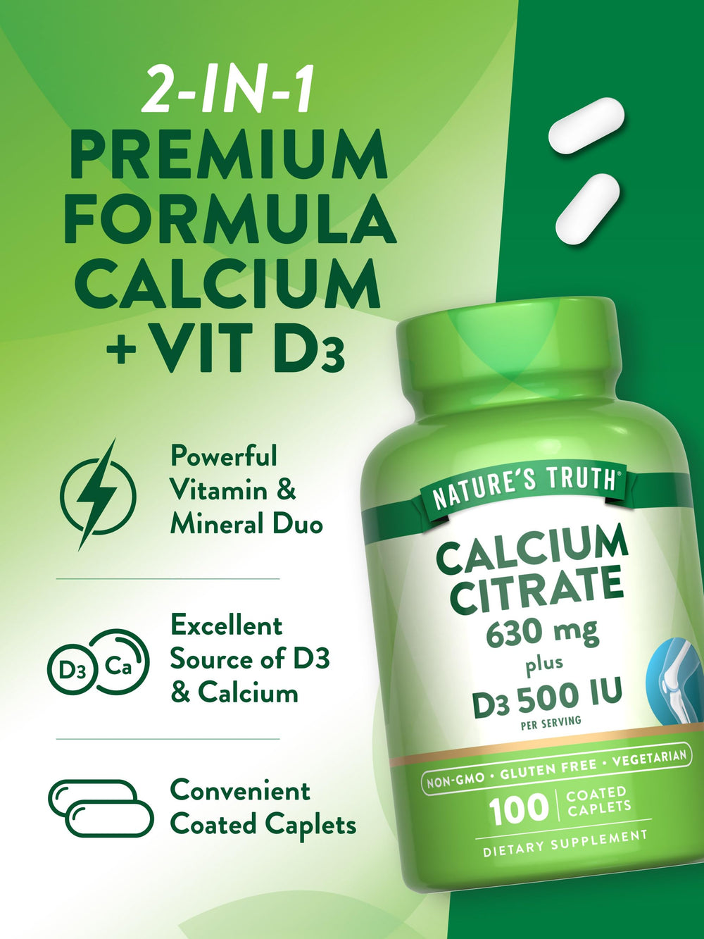 Back of bottle with supplement facts and ingredients