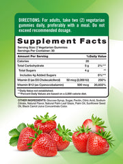 Close-up of strawberry-flavored gummies