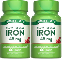 Nature's Truth Iron Supplement bottle with 60 vegan-coated tablets