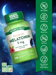 Nature's Truth Melatonin packaging label