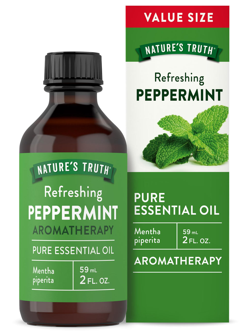 Nature's Truth Peppermint Essential Oil Pure 2 oz bottle