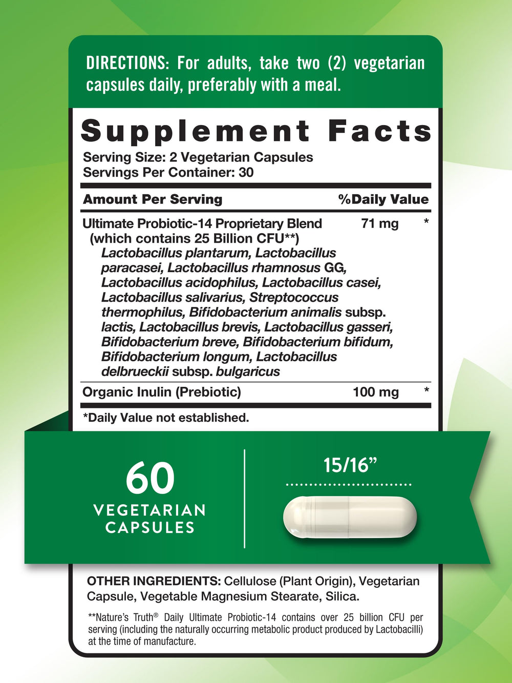 Graphic depicting the 14 probiotic strains
