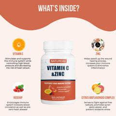 Close-up image of Vitamin C capsules