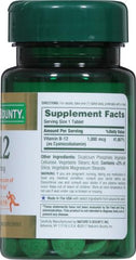 Packaging details of Nature's B-12 tablets