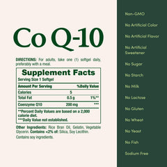 Nature's Bounty CoQ-10 Q-Sorb 200 mg bottle – back panel