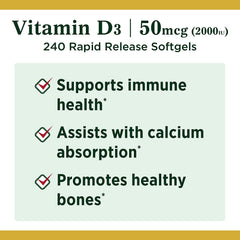 Softgels and bottle viewed from the side